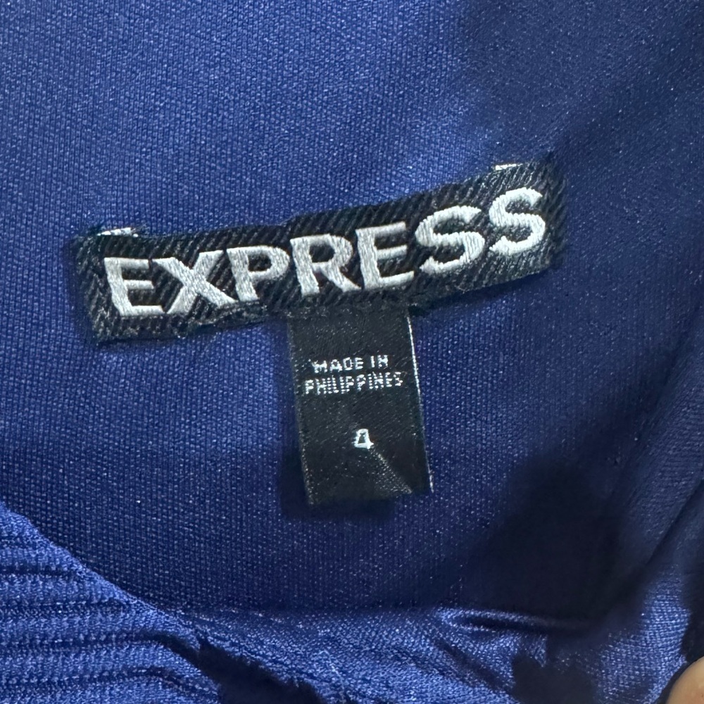 Express Navy Blue V-Neck Mini Dress - Picture 6 of 6